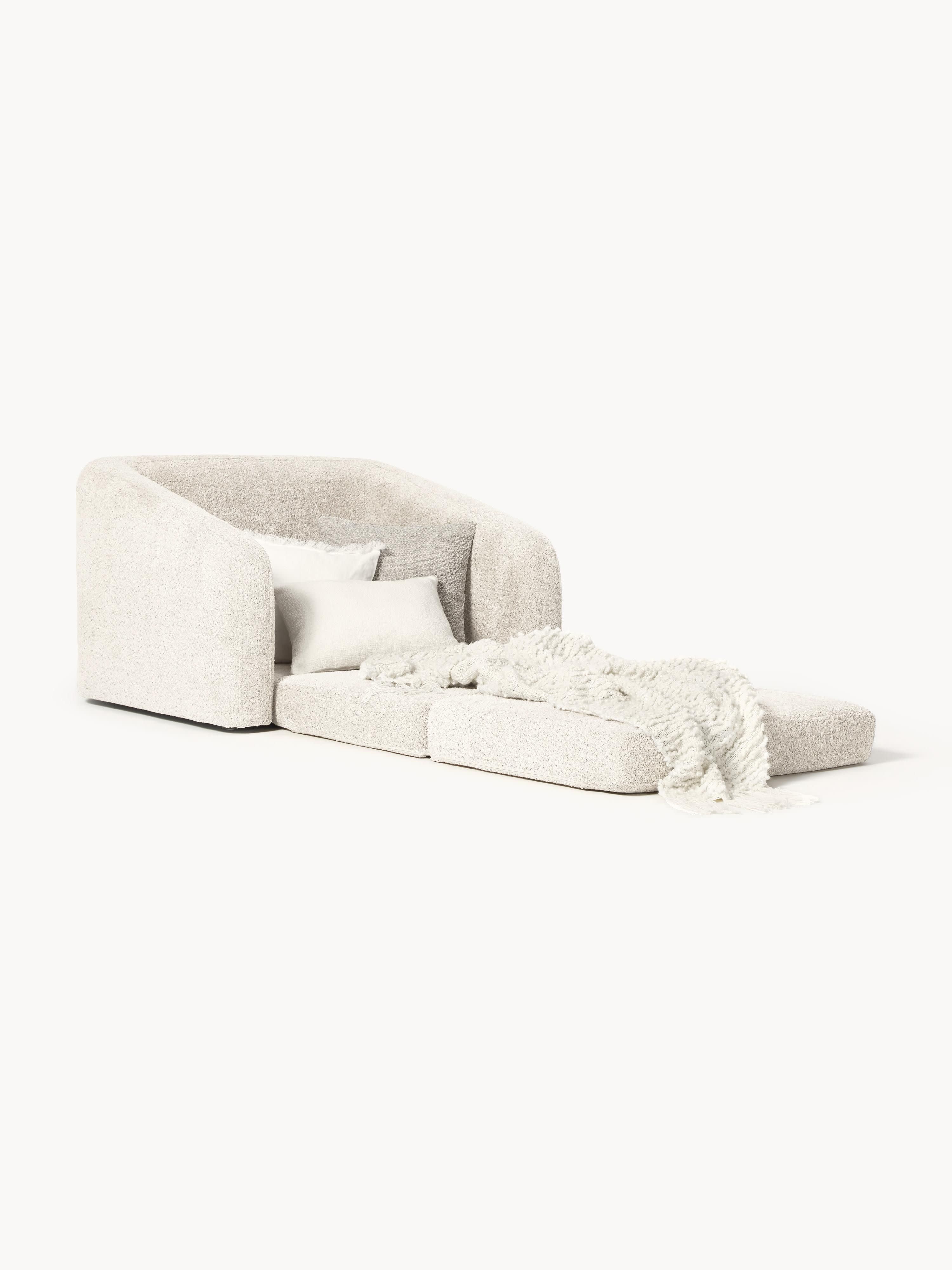 Slaapfauteuil Eliot uit teddy-bouclé