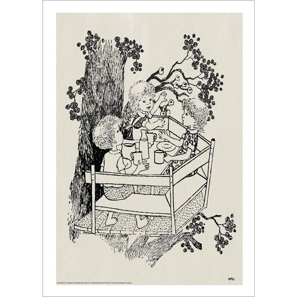 Køb Poster & Frame Astrid Lindgren - The Wood Cabin - Lotta