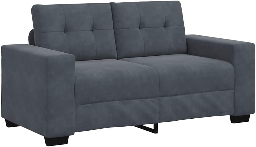 vidaXL Zweisitzer-Sofa Dunkelgrau 120 cm Samt