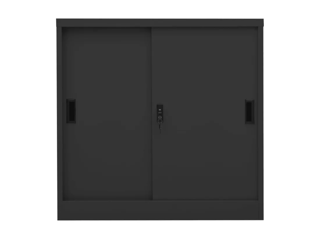 Armoire de bureau porte coulissante Anthracite 90x40x90 Acier