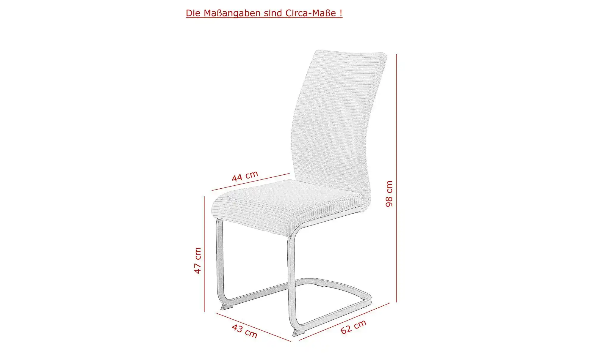 Cord-Polsterstuhl 4er-Set