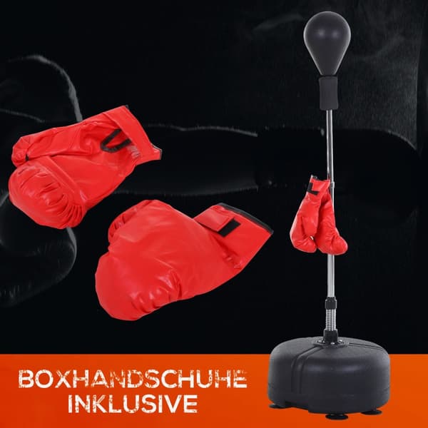 Punching Ball Set Stand Box Treningssett 136-154 Cm Høydejusterbar Med 1 Par Hansker Passer For Profesjonelle Og Nybegynnere Svart