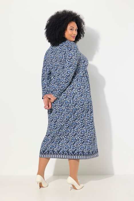 Jerseykleid, A-Linie, Carree-Ausschnitt, Langarm, Taschen