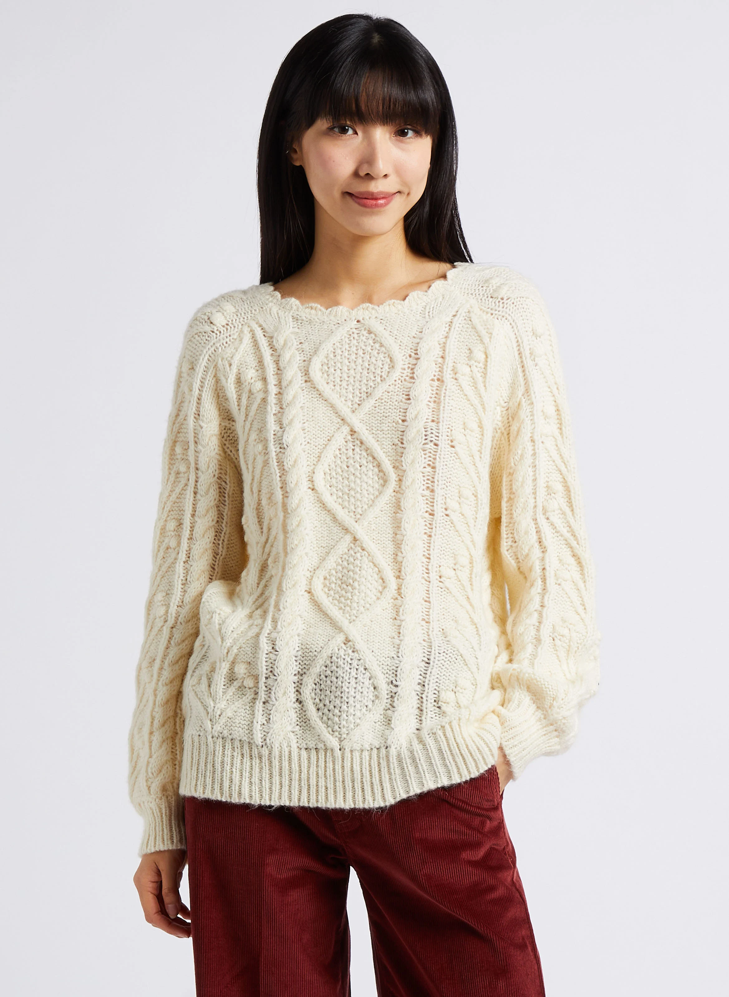 SALCEA - Pull col rondtricot | Beige