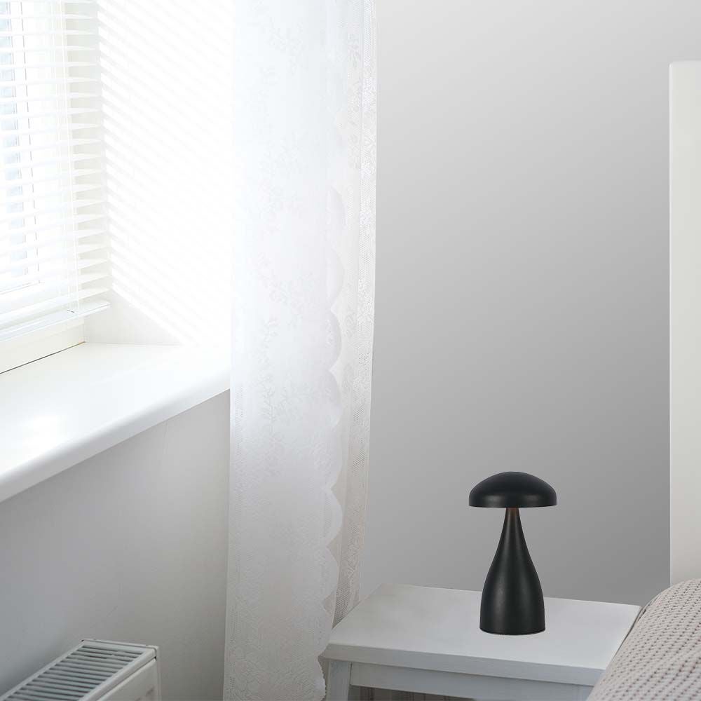 Zwarte oplaadbare tafellampen - IP20 - 1W - 55 lumen - 3IN1