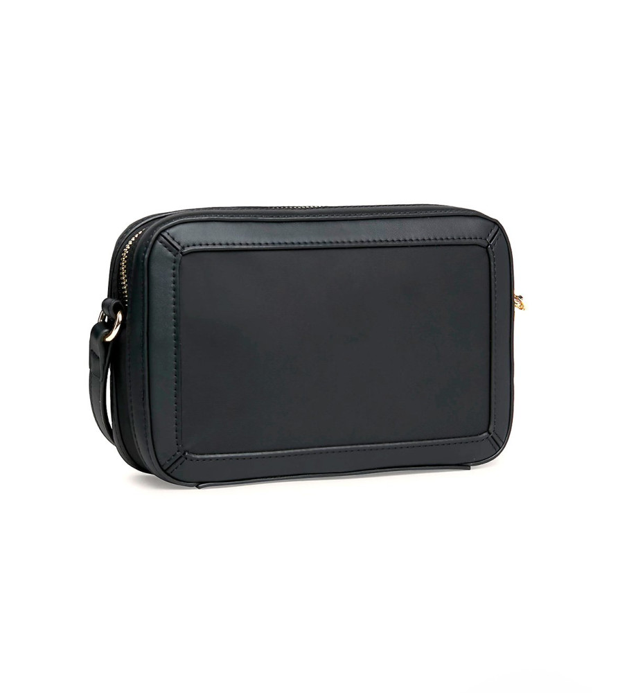 Bolsa de ombro Tommy Hilfiger Essential com monograma preto.