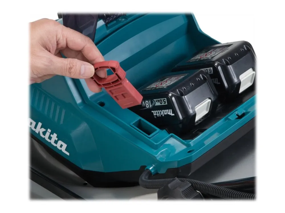 Makita Twin DLM460PT2 - Græsslåmaskine - ledningfri - 18 V - 5 Ah - 2 batterier - 2500-3300 opm - 46 cm - 25.3 kg