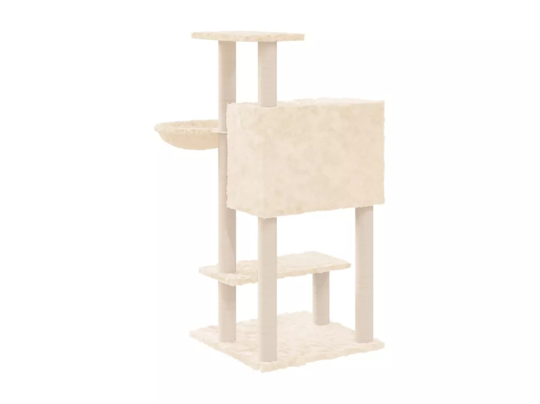 Arbre à chat avec griffoirs en sisal Crème 108,5 cm
