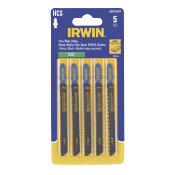 Irwin decoupeerzaagbladenset T-aansluiting voor hout - 5-delig