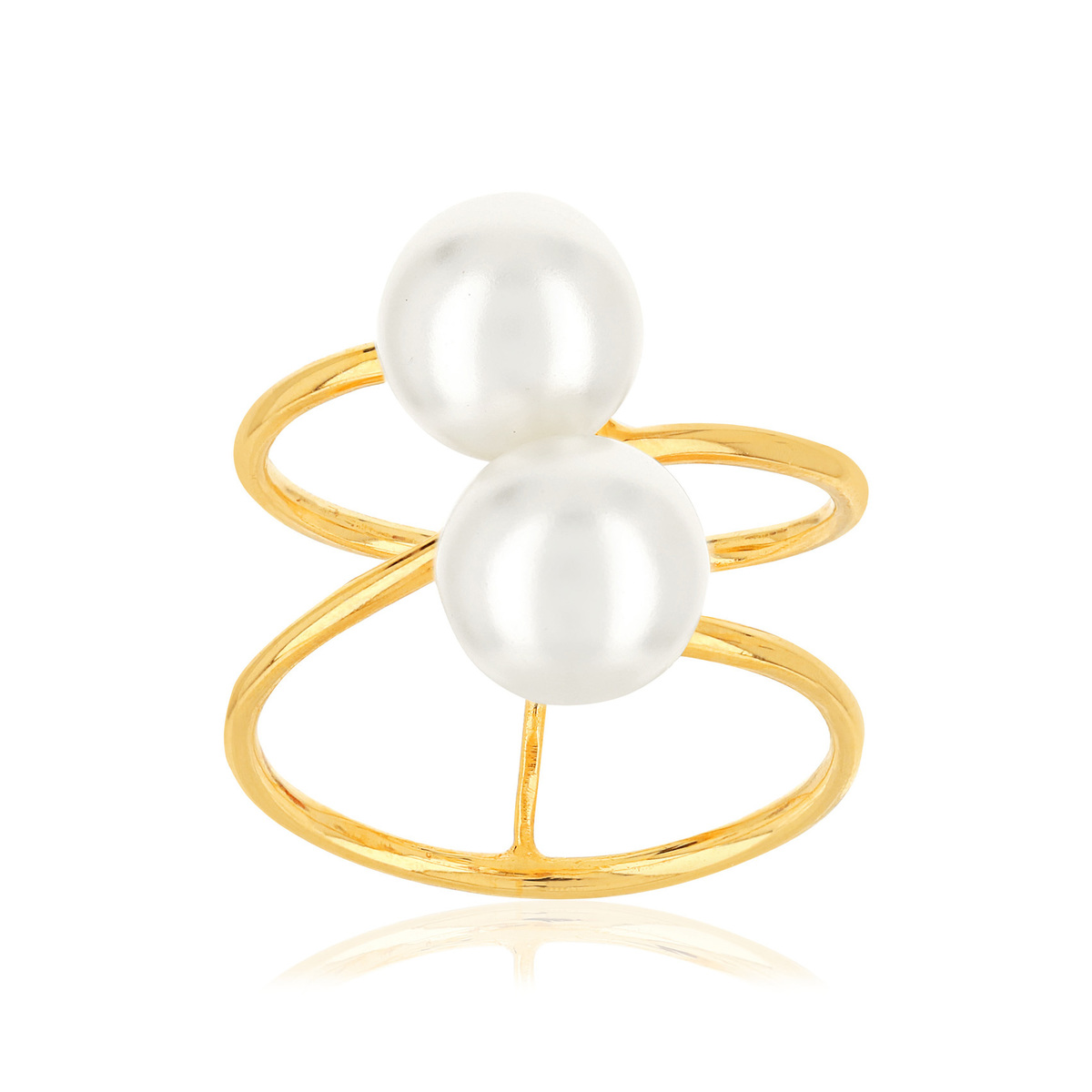 Bague or jaune 375 perles culture chine