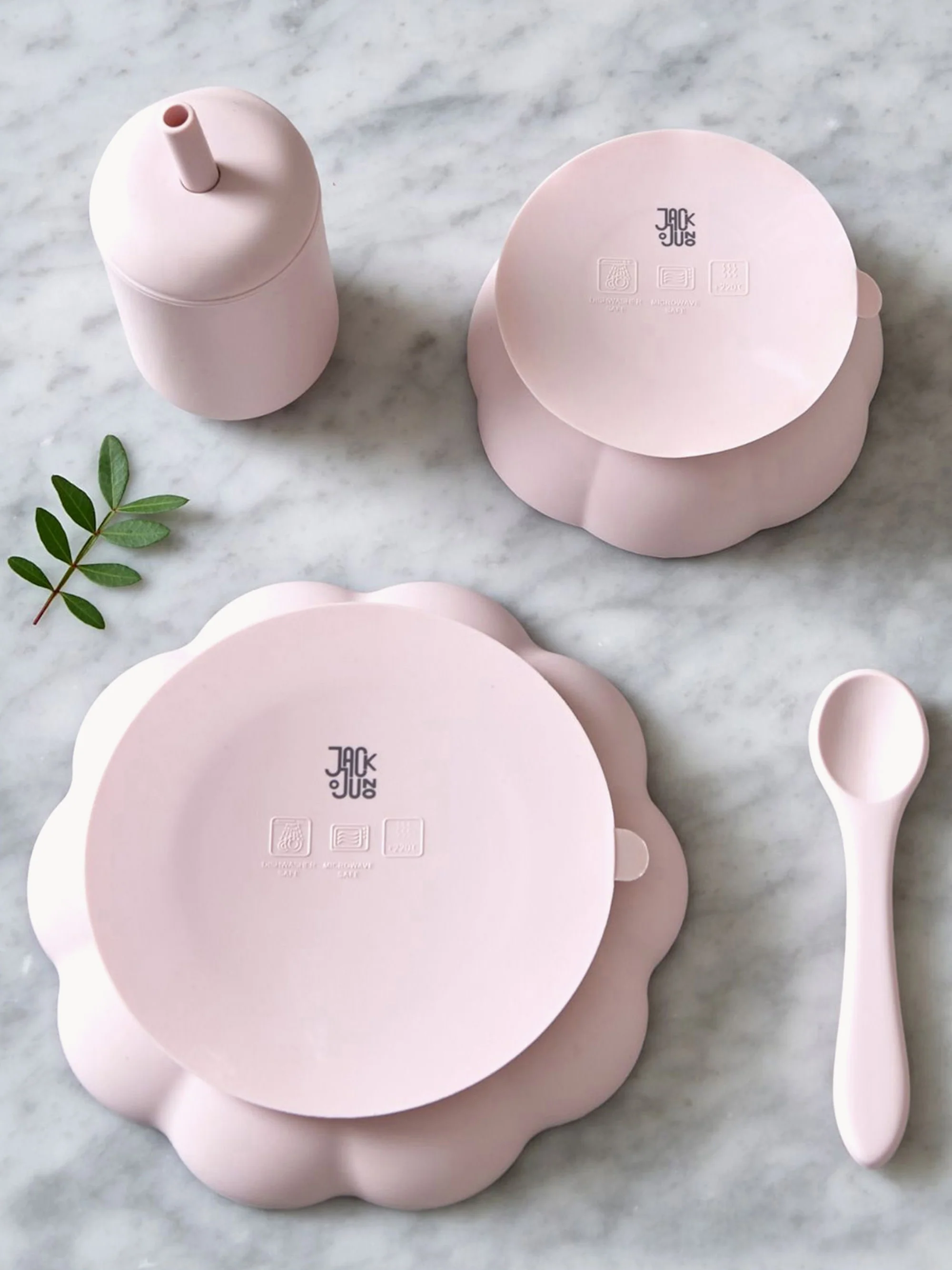 Kinderserviesset Little Poppy van silicone, 4-delig