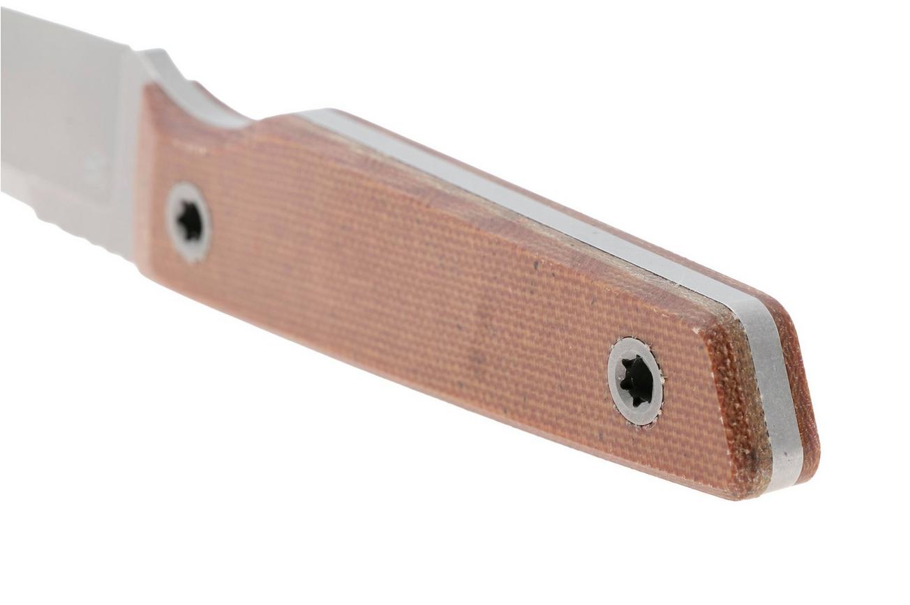 Big Idea Design USA Signal USA-SGN-NAT-NITROV, Stonewashed Nitro-V, Natural Micarta vaststaand mes