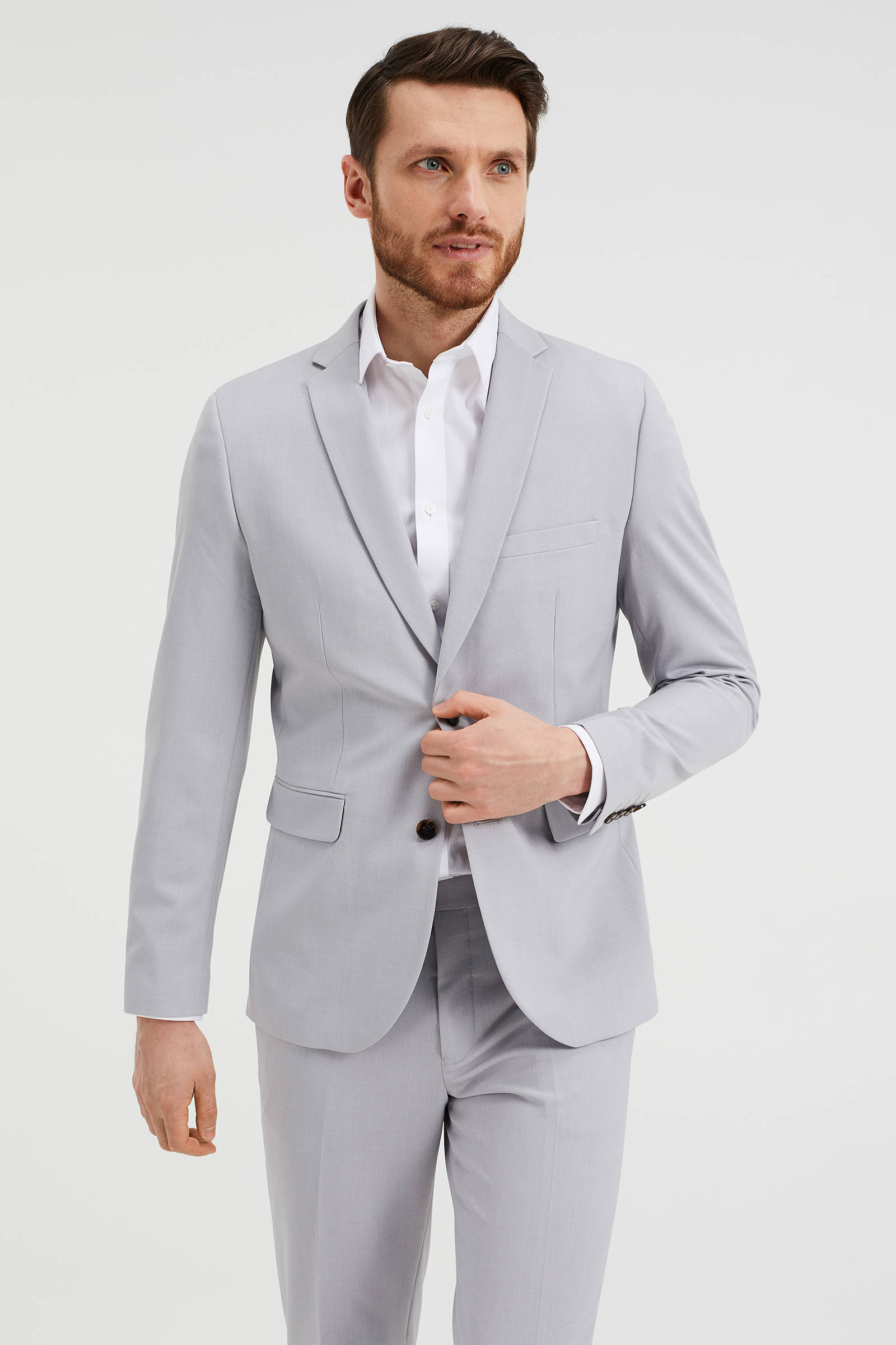 slim fit colbert light grey melange