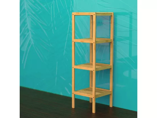 Étagère de salle de bain avec 4 compartiments Bambou 34x33x110 cm