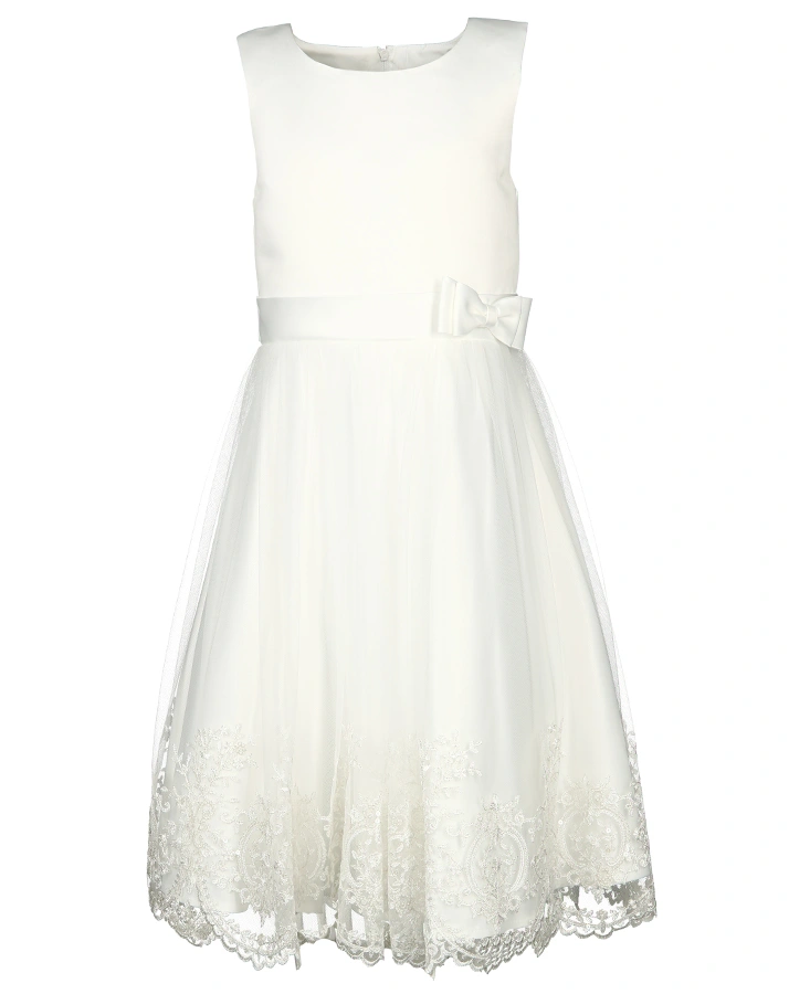 Tüll-Kleid LIA mit Spitze in ecru
