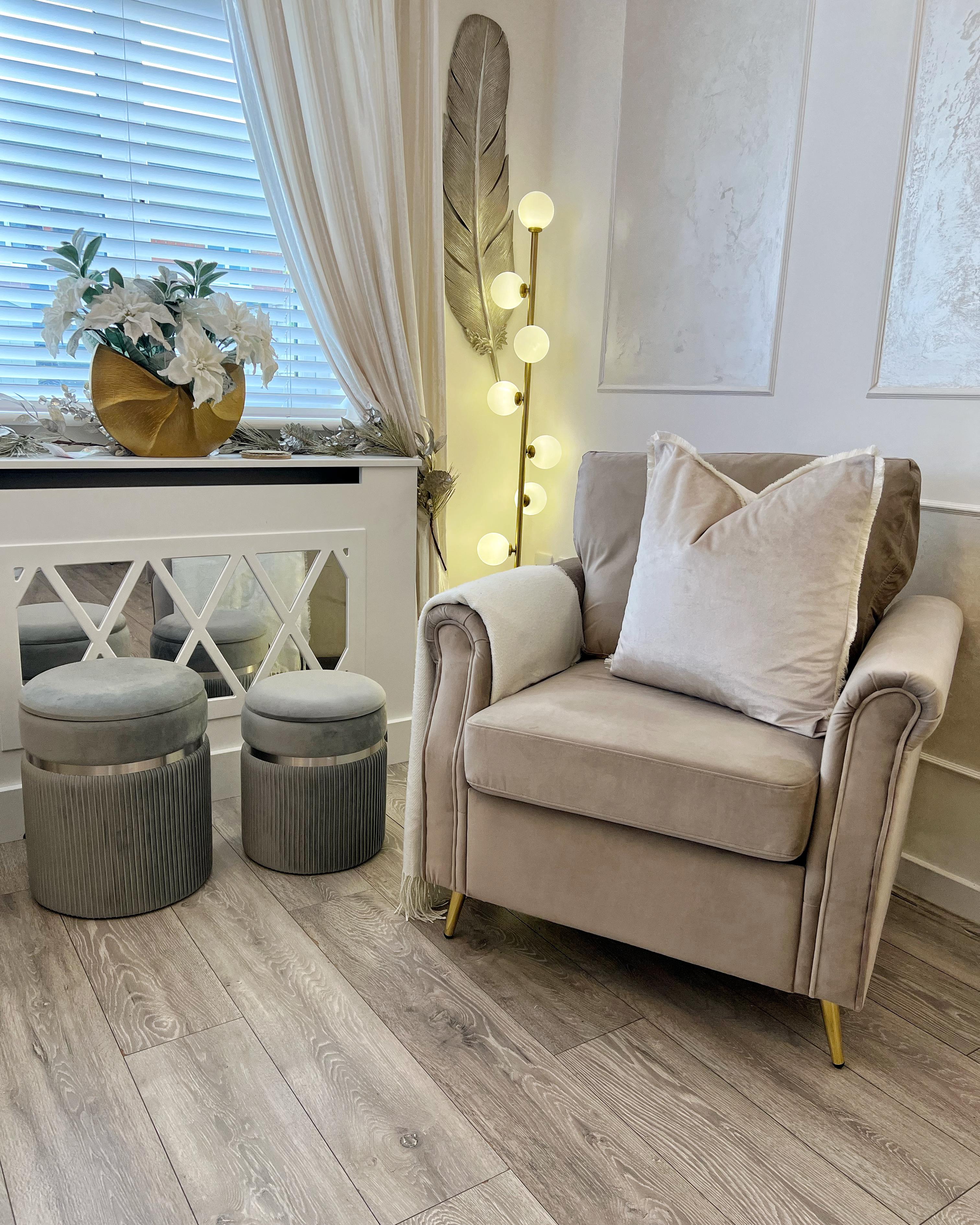 Fauteuil VIETAS Fluweel Taupe