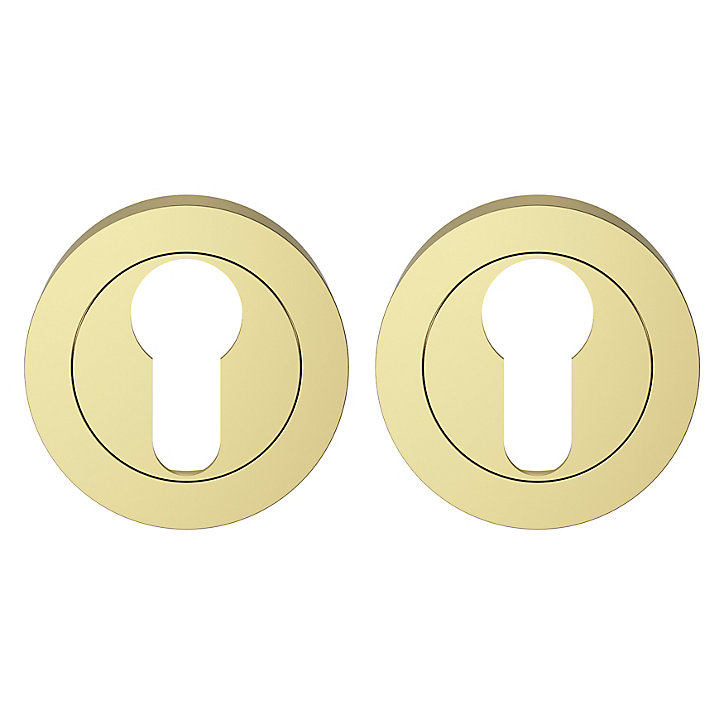 Rosace de fonction rond à visser GoodHome Duod effet laiton or Ø50mm