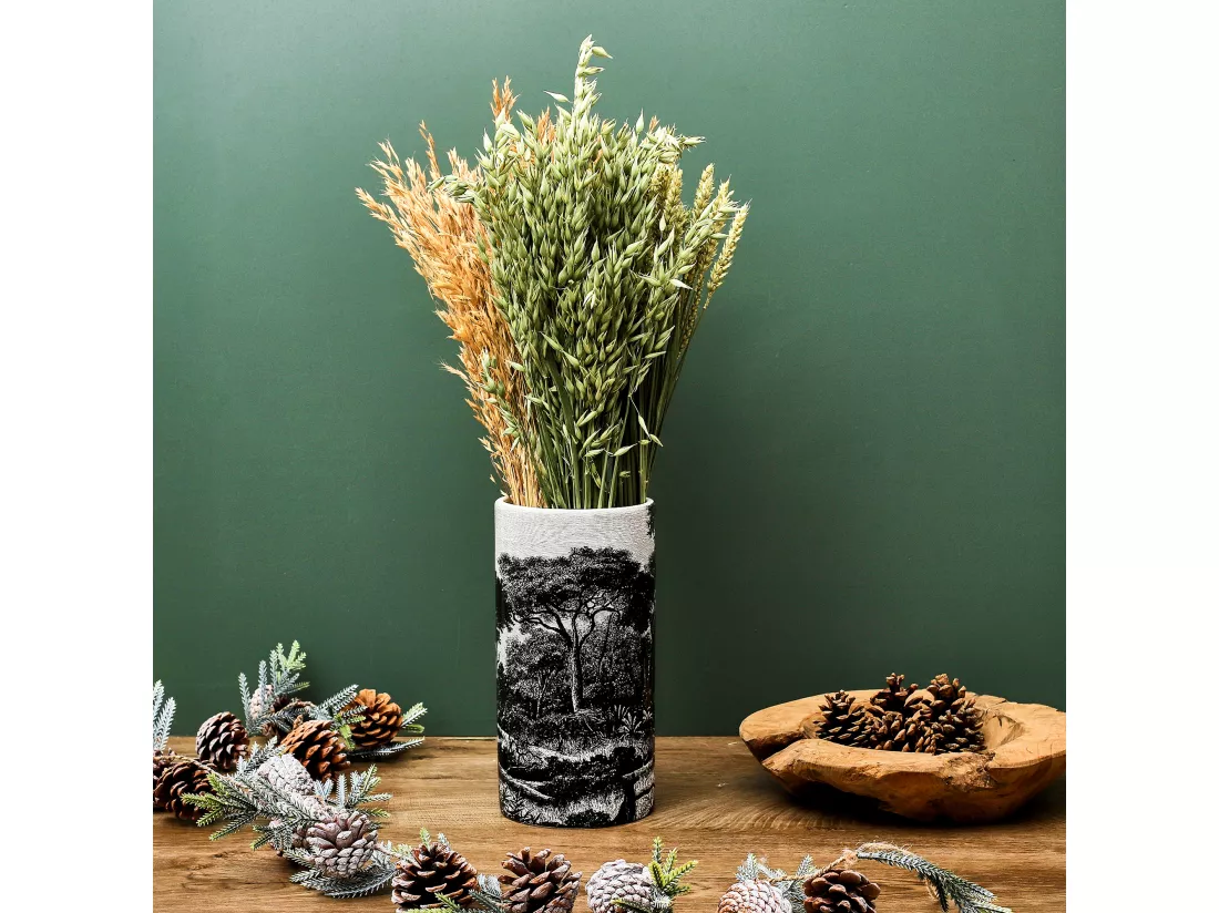 Vase Ceramique Cylindre Black Forest H25cm