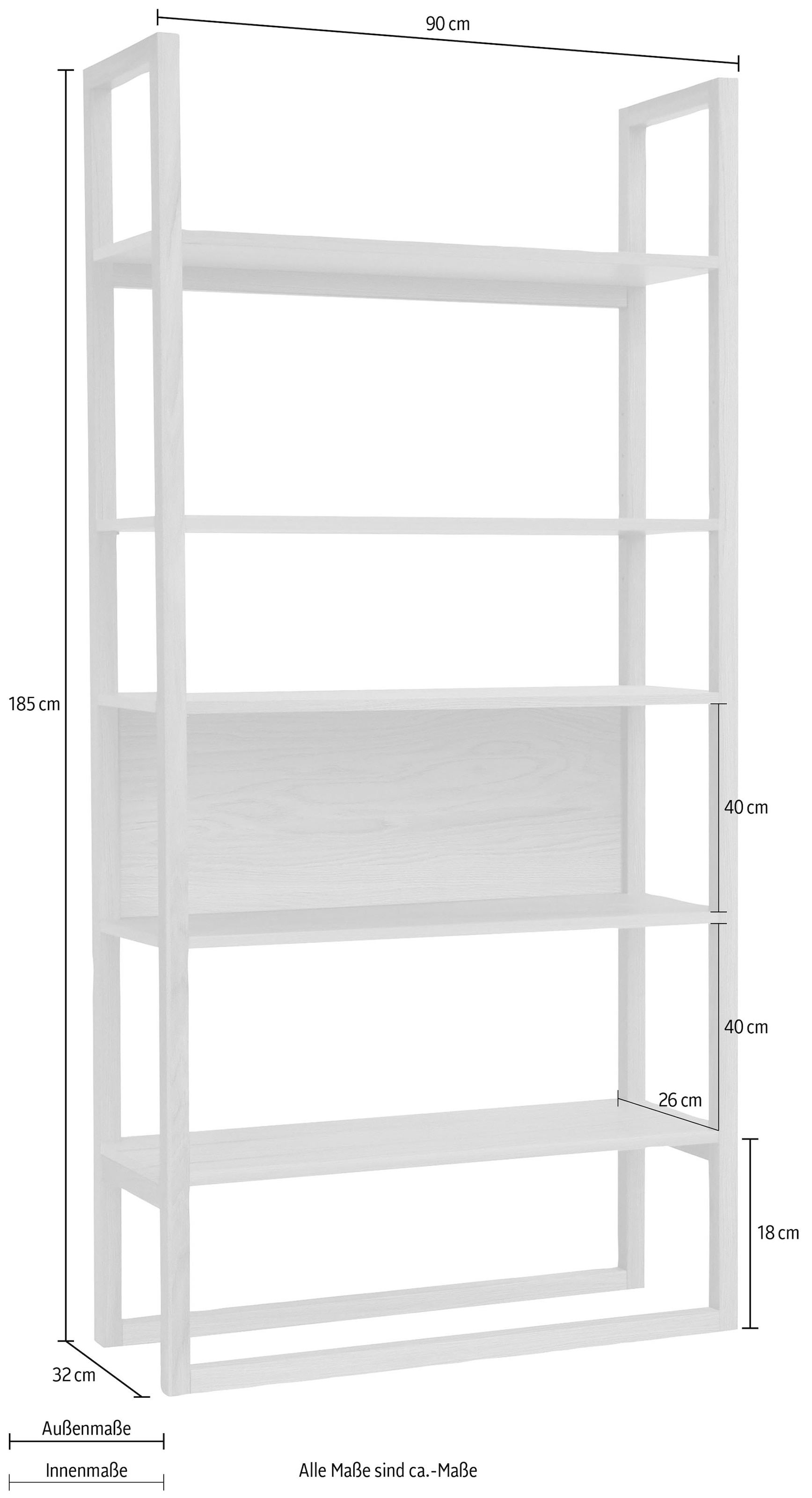 Woodman Bücherregal »New Est« im skandinavischen Design, Gestell aus massiver Eiche, FSC®