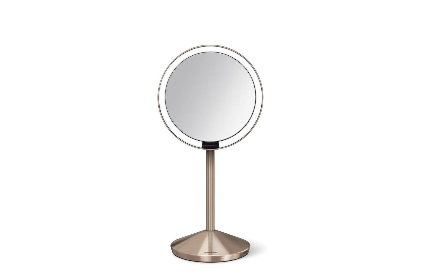 Kosmetikspiegel mit Sensor 12 cm Rosegold<br>Beleuchteter Spiegel, Ø 12 cm