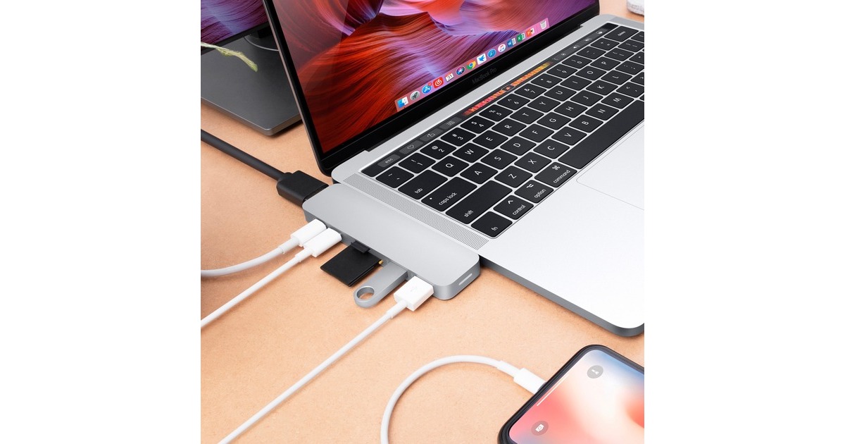 HyperHyperDrive DUO 7-in-2 USB-C Hub dockingstation  (Zilver)