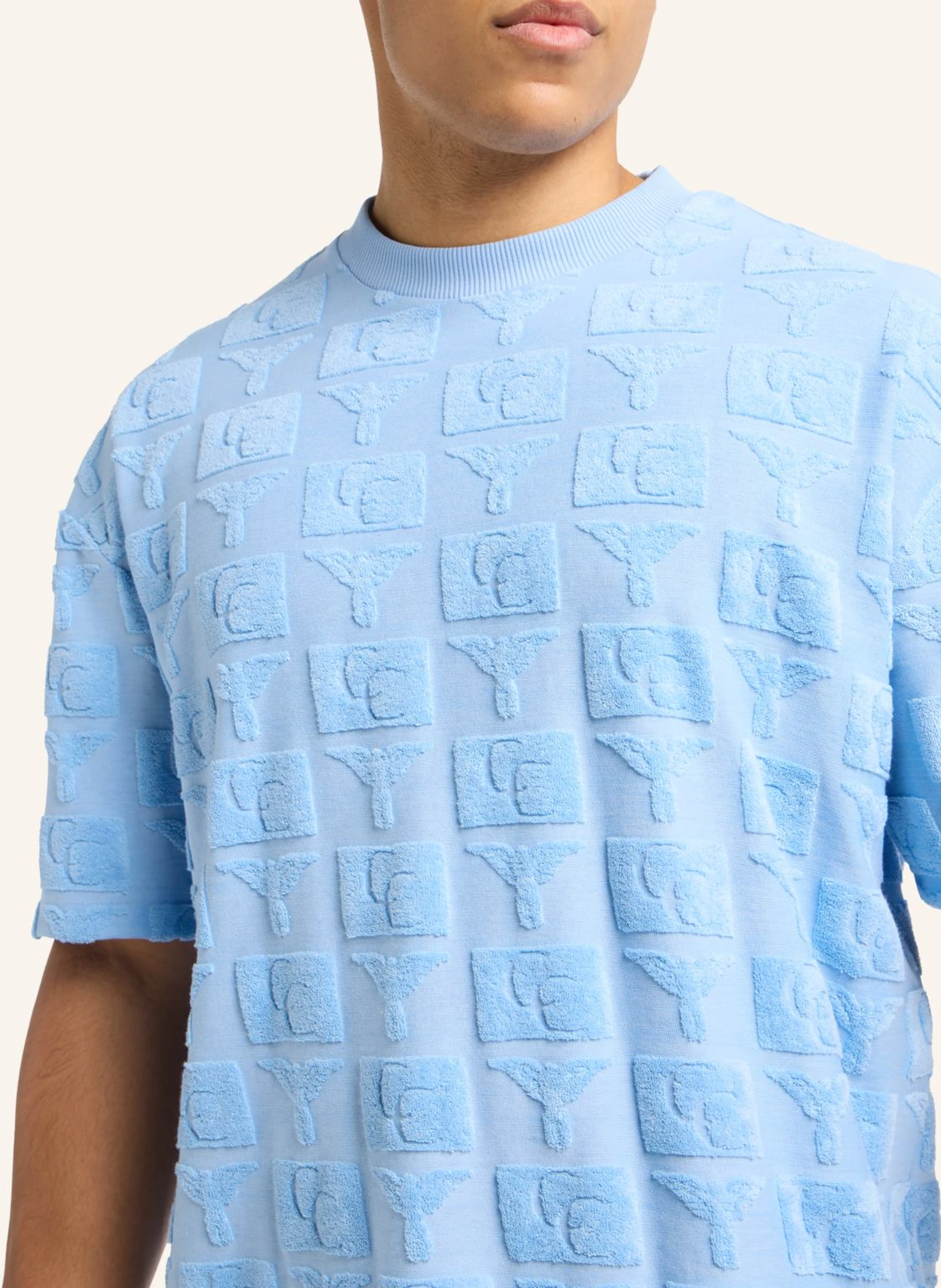CARLO COLUCCI Oversize T-Shirt mit Frotteeinsätzen EBNICHER