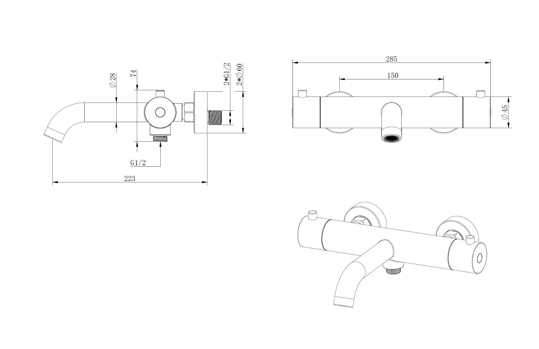 Best Design Ore opbouw bad thermostaatkraan RVS