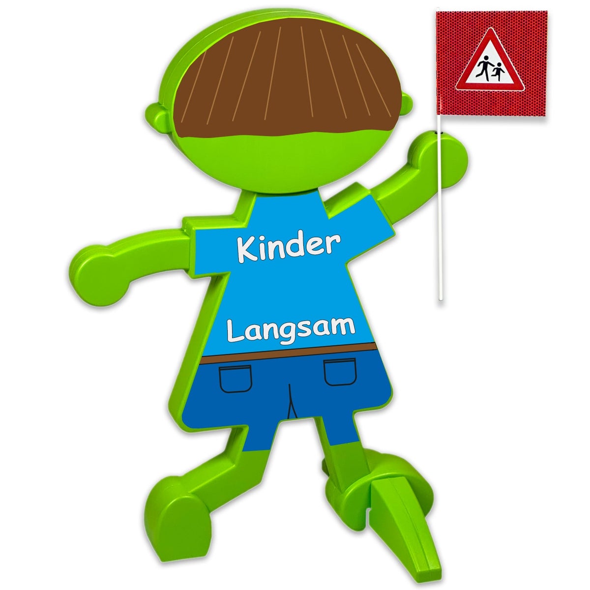 3D waarschuwingsbord Lisa Brems en Luca Brems: Veiligheid - Let op - Spelende kinderen - Reflecterende verkeersfiguren / blauw / Spelen | Kinderen