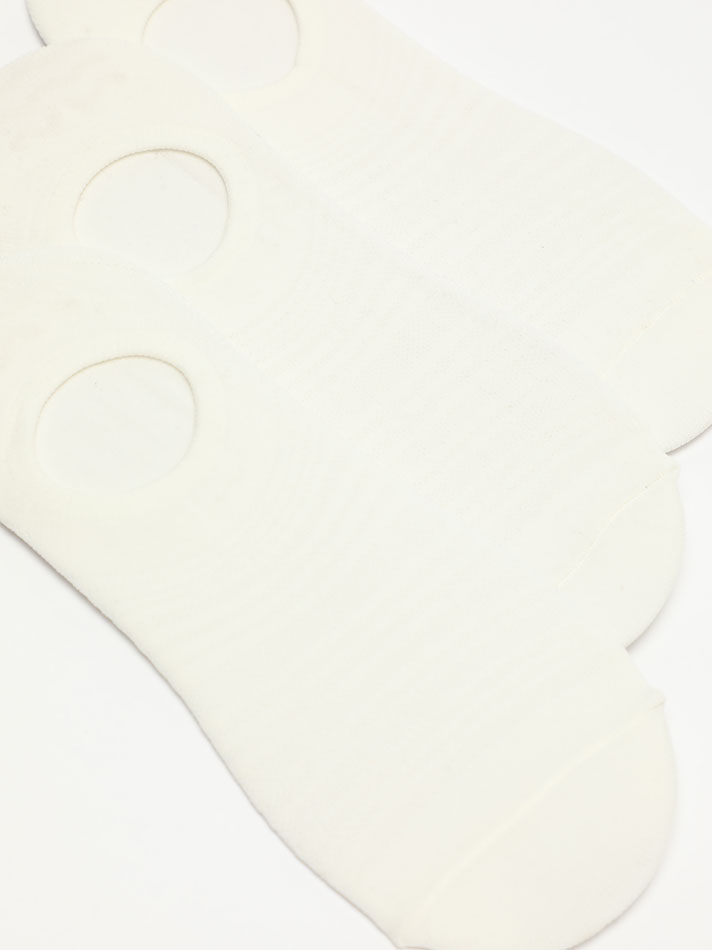 Pacote com 3 pares de meias esportivas invisíveis - Brancas