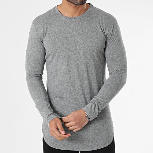 Tee Shirt Manches Longues Gris Chiné