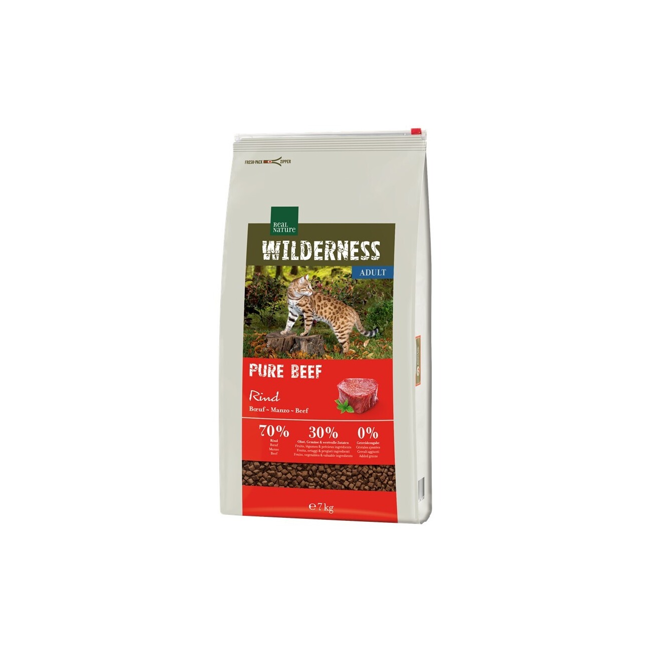 REAL NATURE WILDERNESS Trockenfutter Katze, Adult, Pure Beef, 7 kg