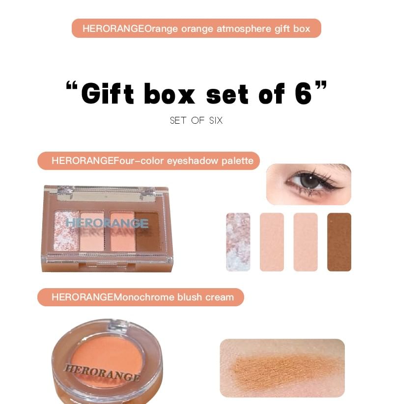 HERORANGE - Set van 6: Energetische oranje make-up geschenkdoos - Oranje