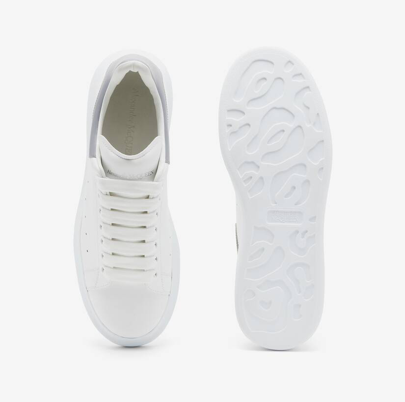 Alexander McQueen Men's Oversized Sneaker in White/grey