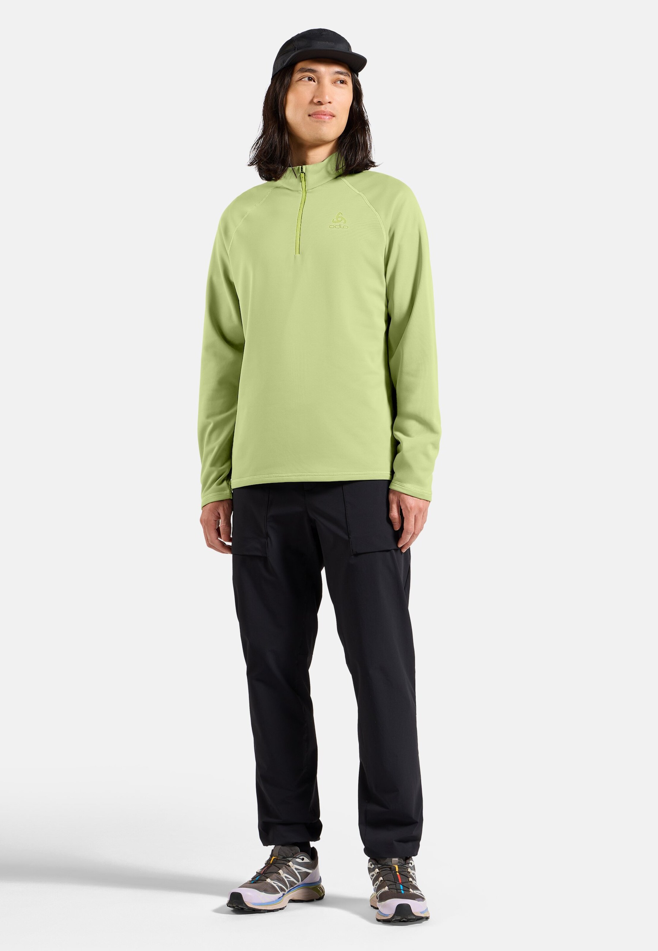 Besso Mid Layer mit Halbreissverschluss in shadow lime
