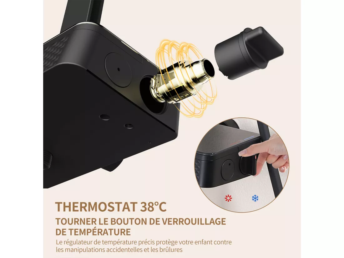 Colonne de Douche Thermostatique 40℃ avec Plateau de Rangement Ensemble de douche 4 fonctions avec douchette pour enfants