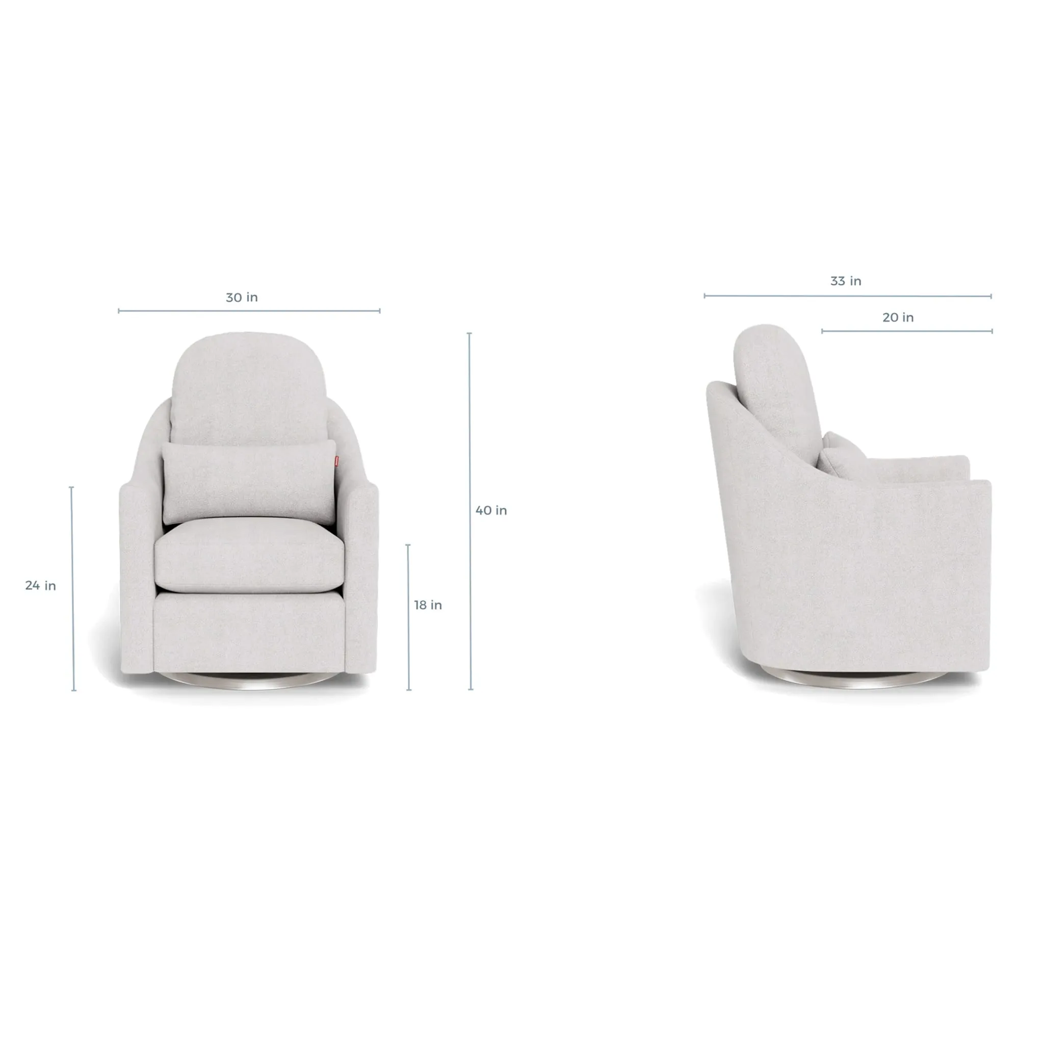 Monte Fauteuil Berçant et Pivotant Nessa -  Pebble  Argent