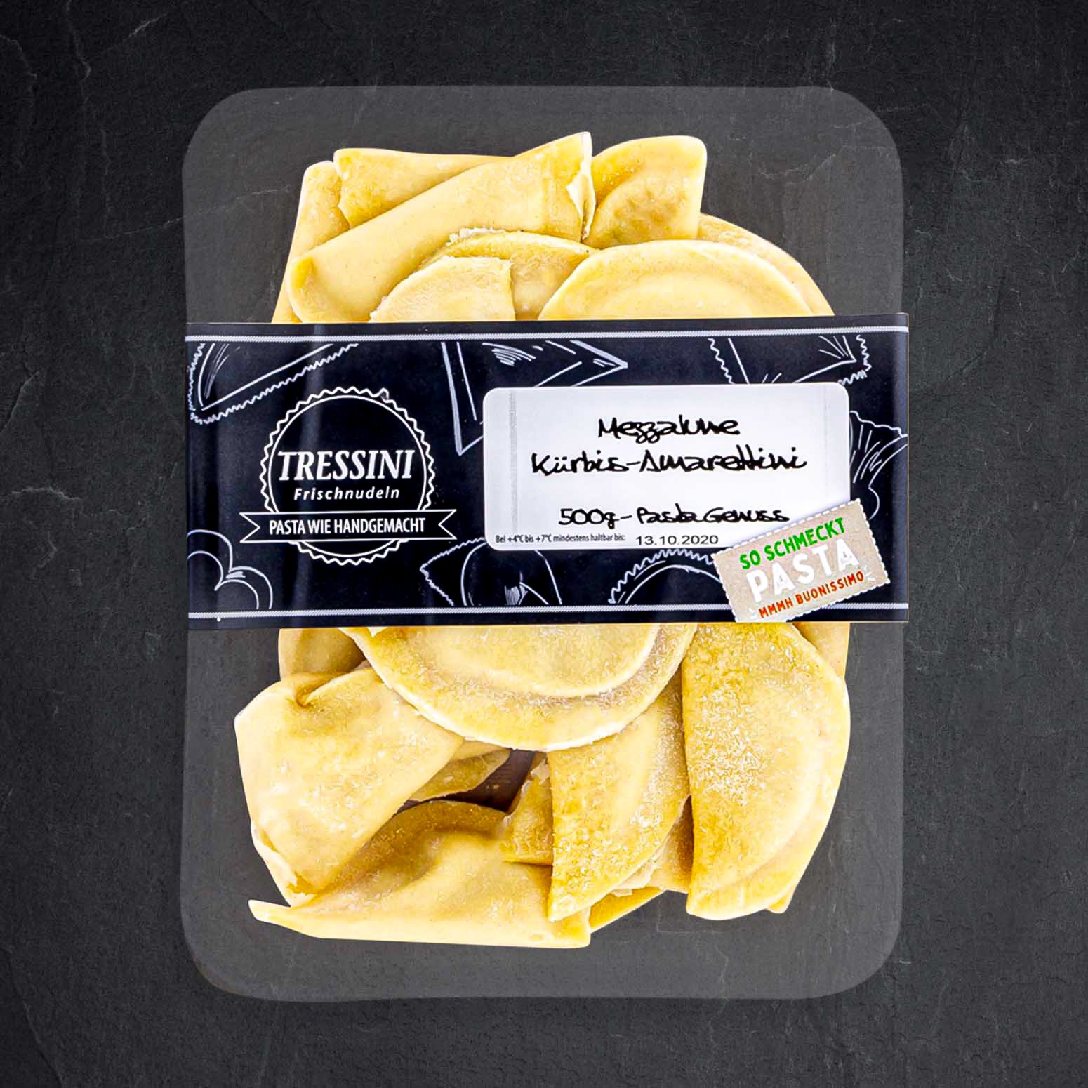 Mezzalune gefüllt mit Kürbis und Amarettini