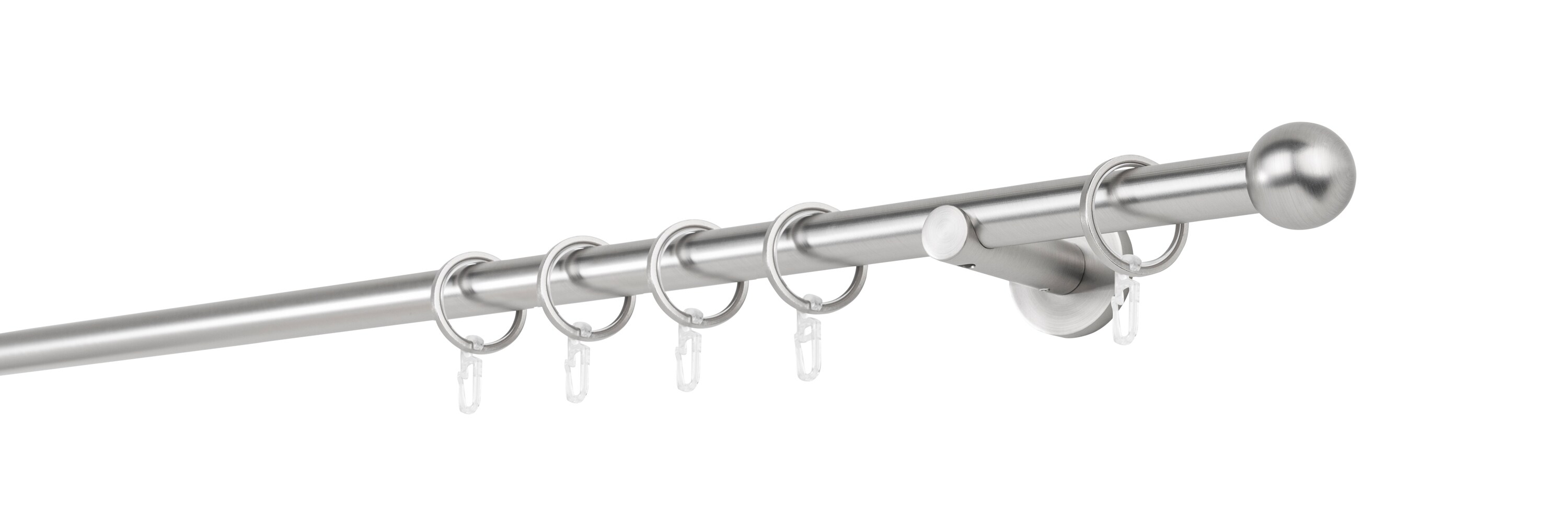 20mm,1-läufig,Rohr,Wandträger 6,5cm,Endstück ball Farbe: Edelstahl-Optik, Größe: 100cm