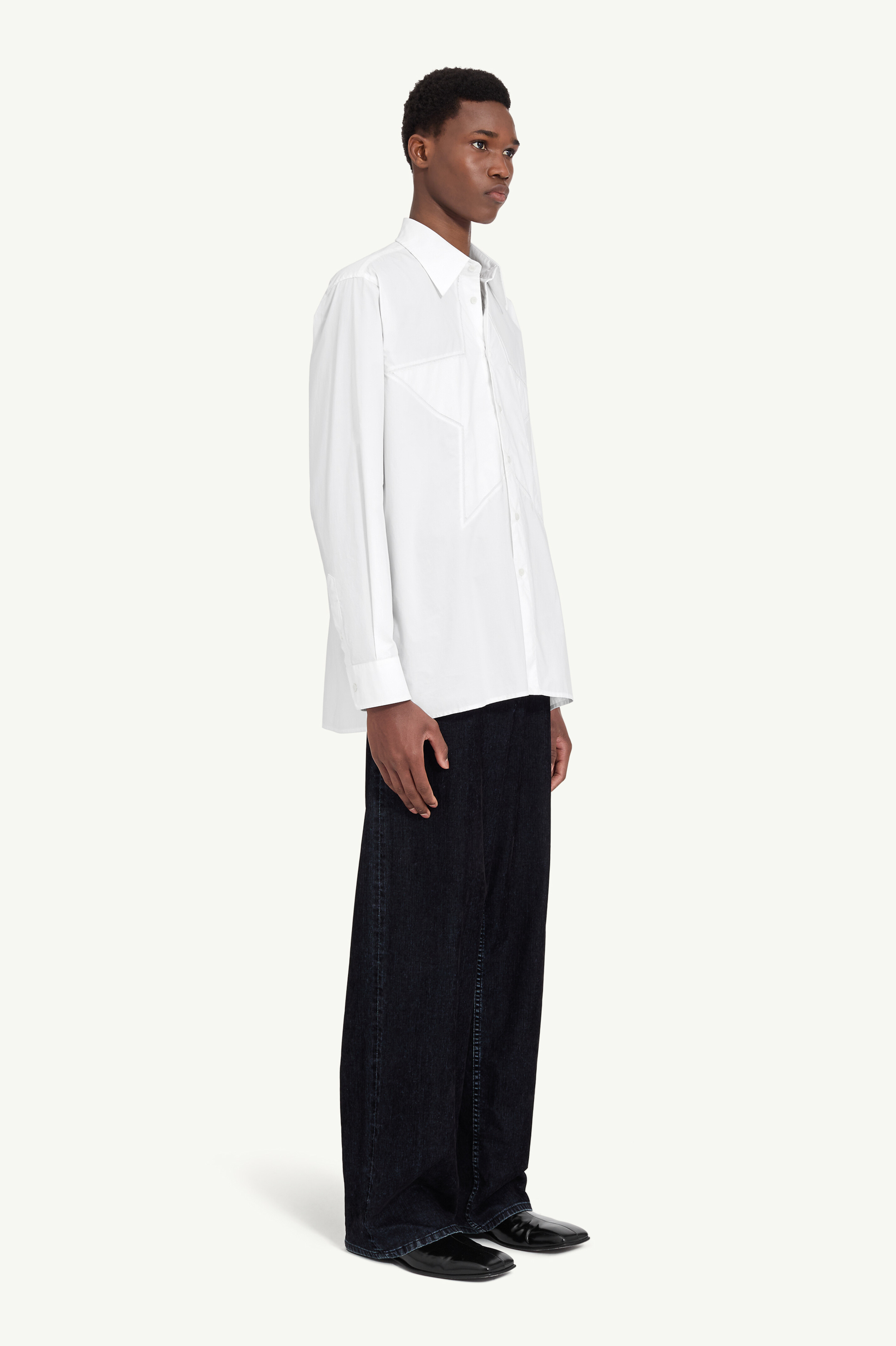 Chemise en popeline avec manches allongées pour homme | MM6