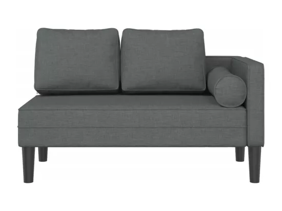 Prolenta Premium - Chaise longue avec coussins gris foncé tissu