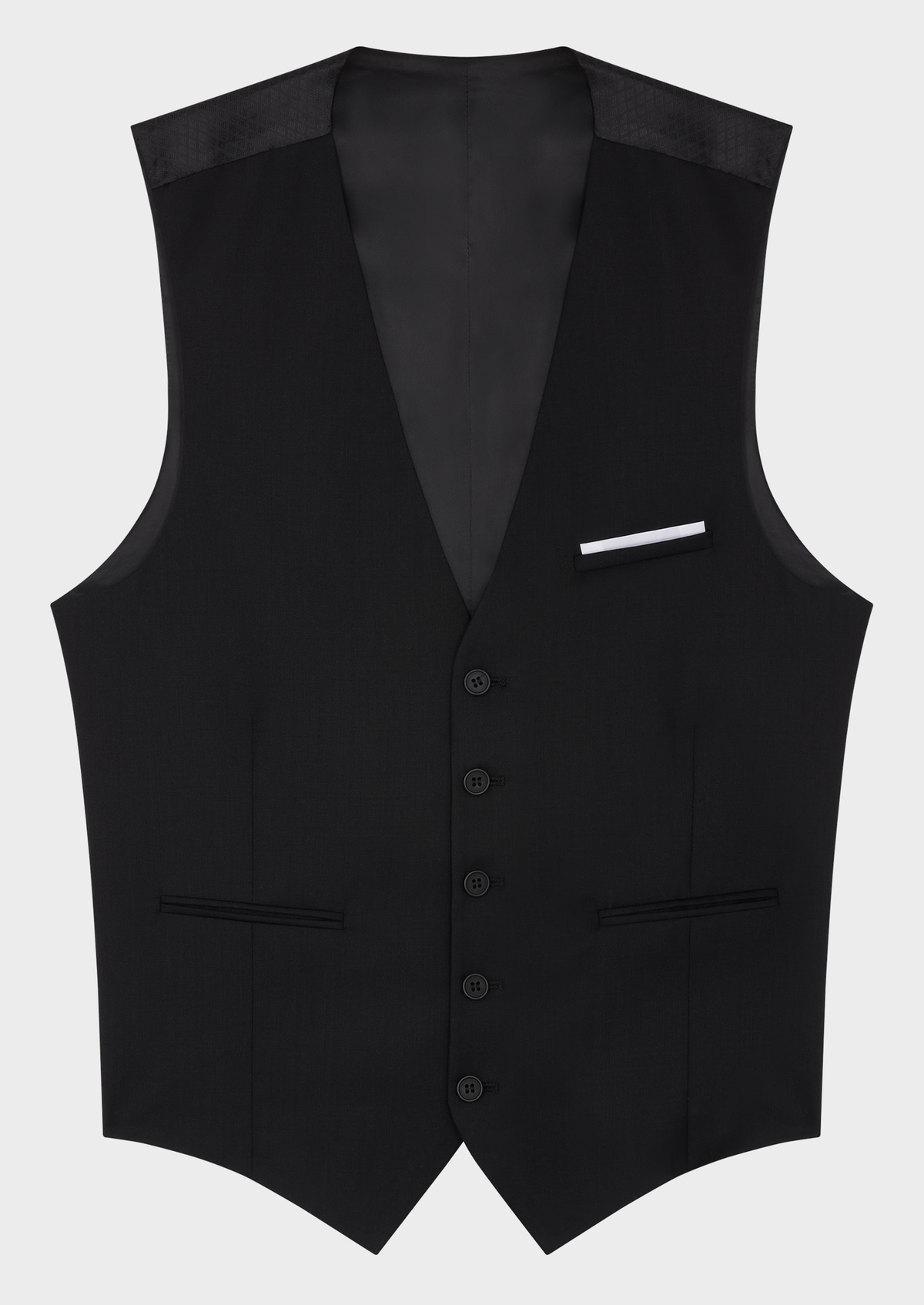 Gilet de costume en laine unie noire