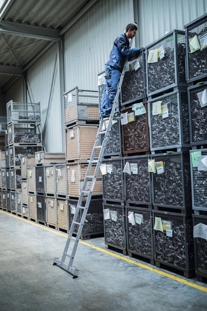PROREGAL 2-delige opvouwbare ladder met dwarsbalk, 2 x 4 sporten