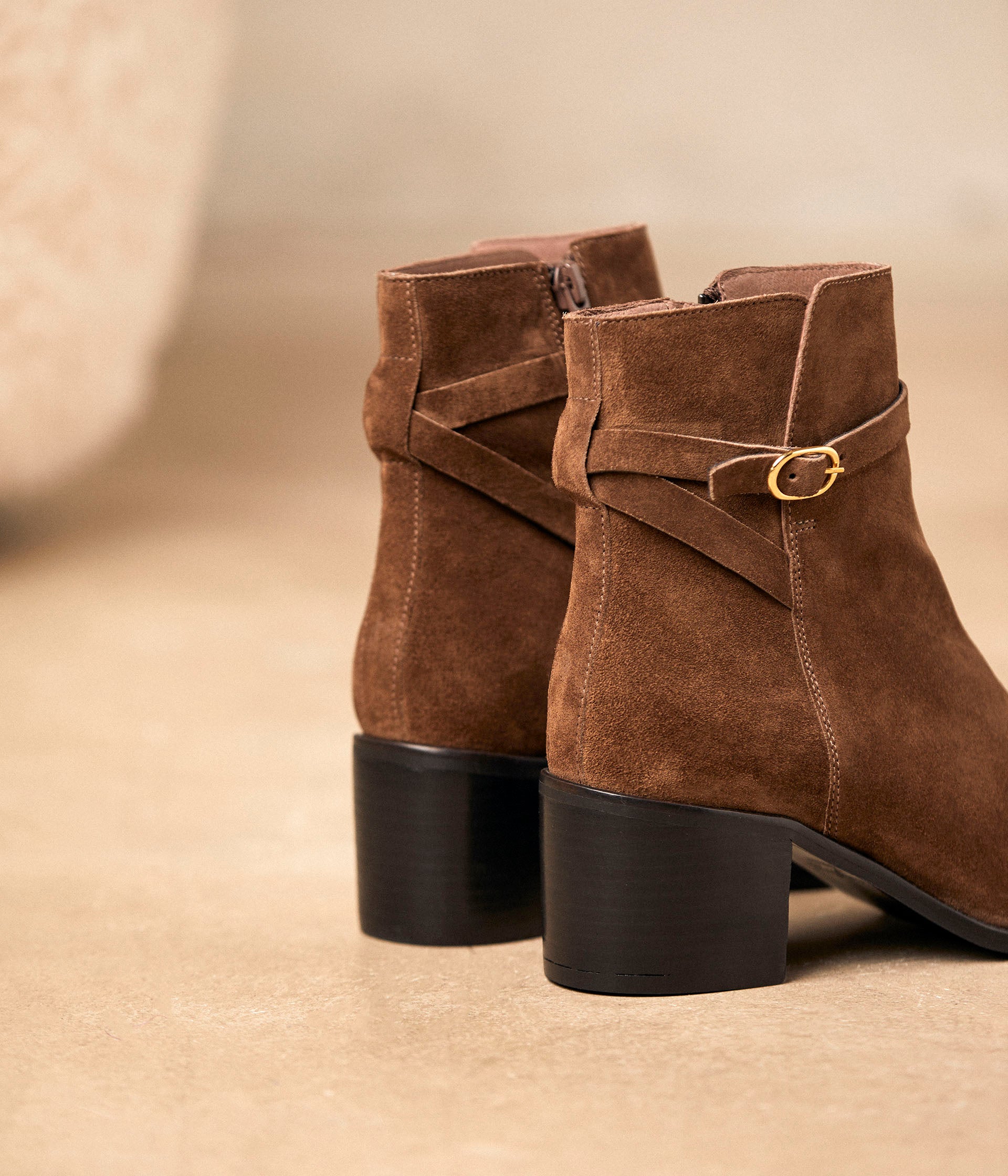 Boots cuir velours Aimeline