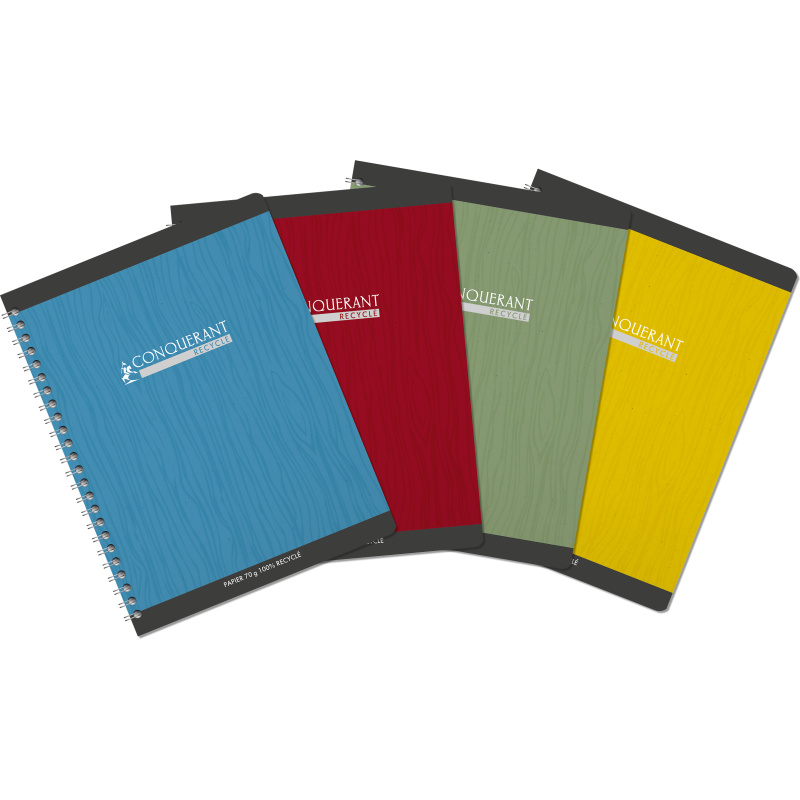 Cahier Conquerant 7 Integrale 170X220 180P 70G Q5/5 Recycle Assorti