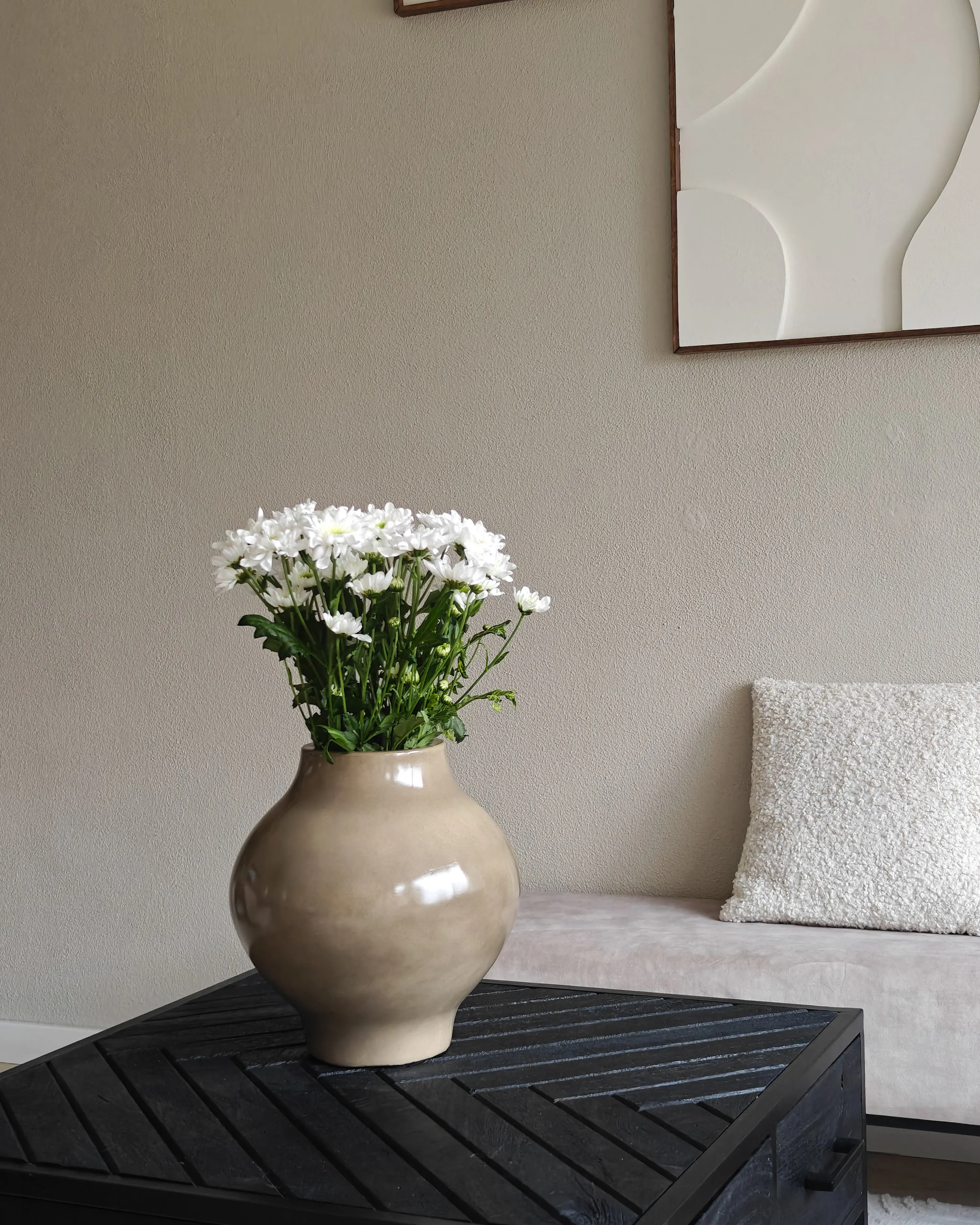 Bloemenvaas MAGAN Keramiek 31 cm Taupe