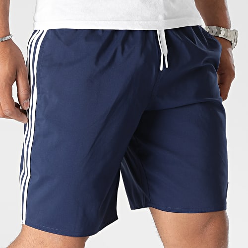 Short De Bain A Bandes 3 Stripes HT4359 Bleu Marine