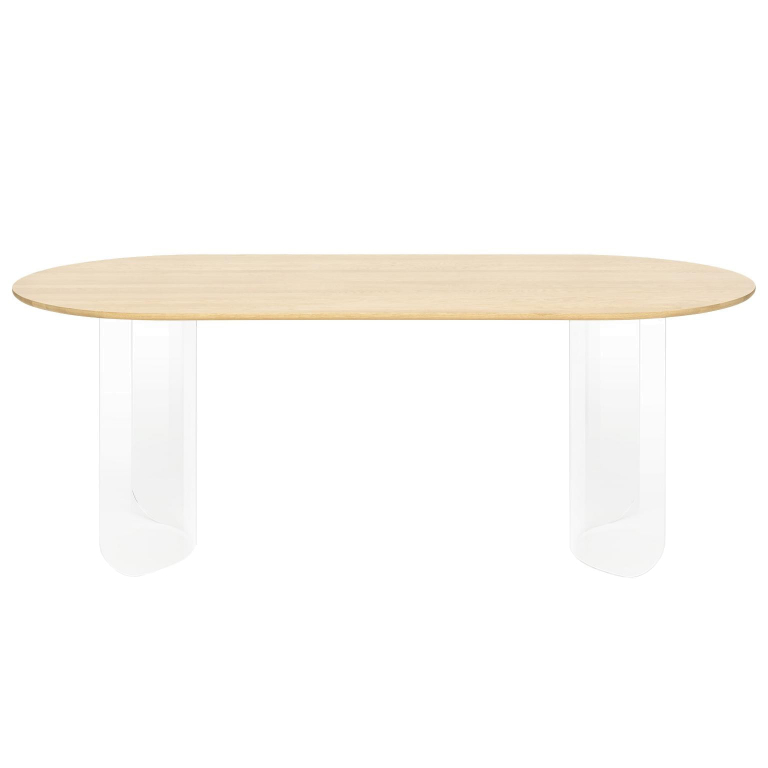 FÉST Plateau eettafel 200x90 transparant eiken blad