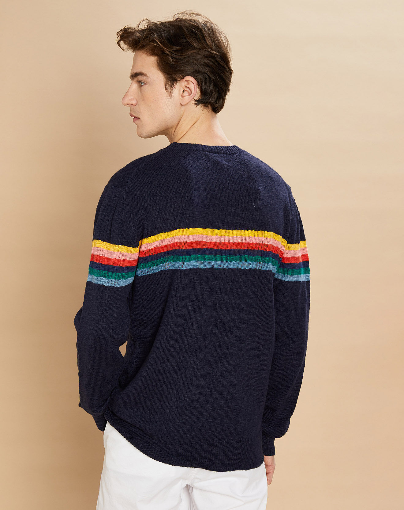 Hartford Pull Crew rayé marine
