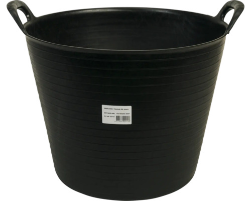 Flexibele emmer voor tuin/bouw, kunststof, zwart, 25 L