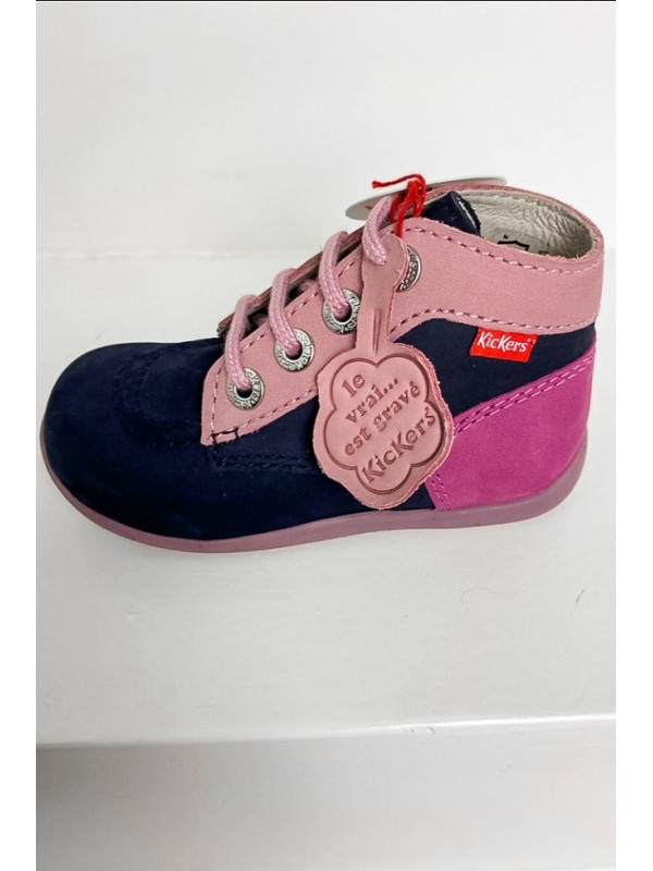 Bottines Bonbon Marine Rose Tricolore - Kickers